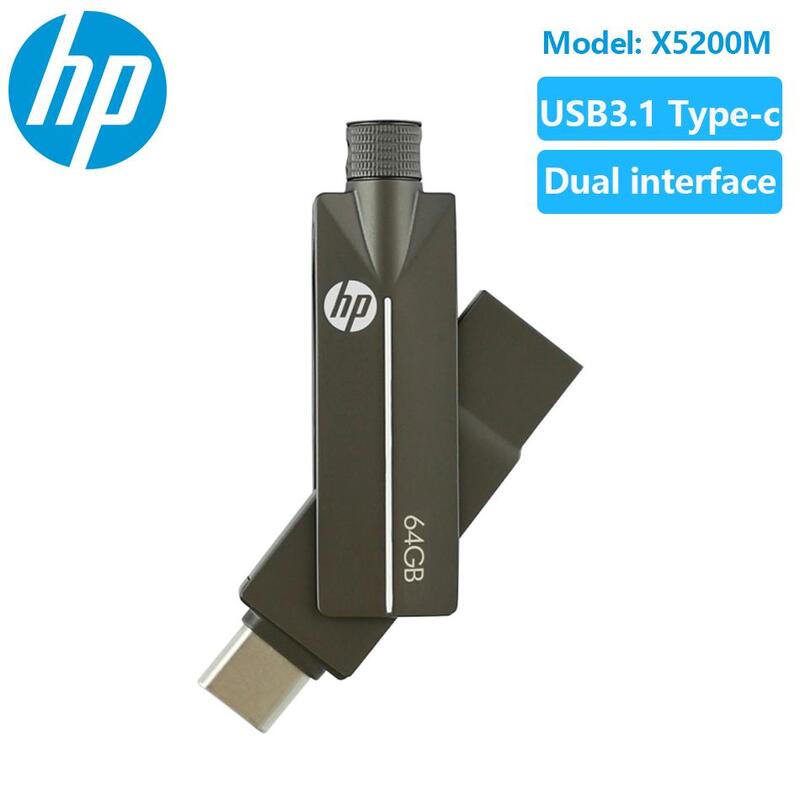 HP – Mini clé USB 3.1 OTG, support à mémoire de 32GB 64GB 128GB, lecteur Flash de Type C, dispositif de stockage, disque U