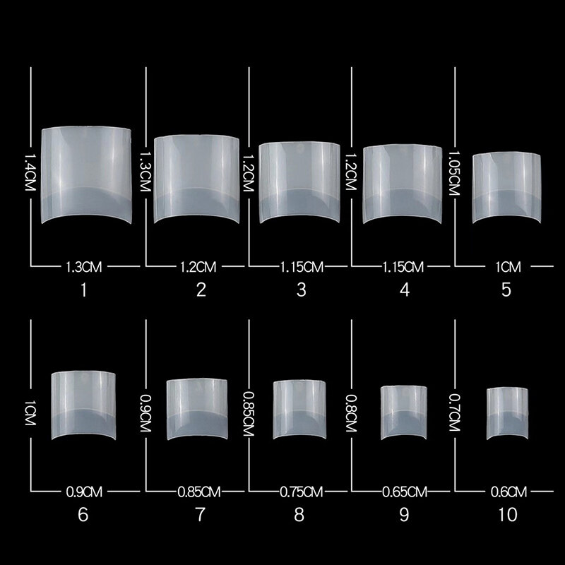 Faux ongles en acrylique transparent pour orteils, N64.Salon Supply Parker N64.Clear Nail Tips, outil de manucure Élnaturel, 500 pièces