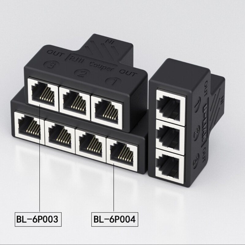 3 Way/4Way RJ11 6P6C Telephone Jacks Splitters Adapter Port for Home and Office Use Strong Anti-Interference Ability