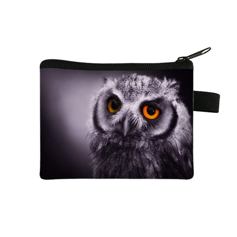 Cartoon Animal Owl Zero Wallet borsa per carte portatile da donna borsa per chiavi a mano borsa a mano borsa quadrata portamonete Mini borsa Pochette
