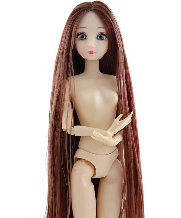Muñeca articulada móvil para niñas, juguetes de peluca larga, cuerpo femenino, regalo de Navidad de moda, ojos 3D, BJD, 30cm, 20