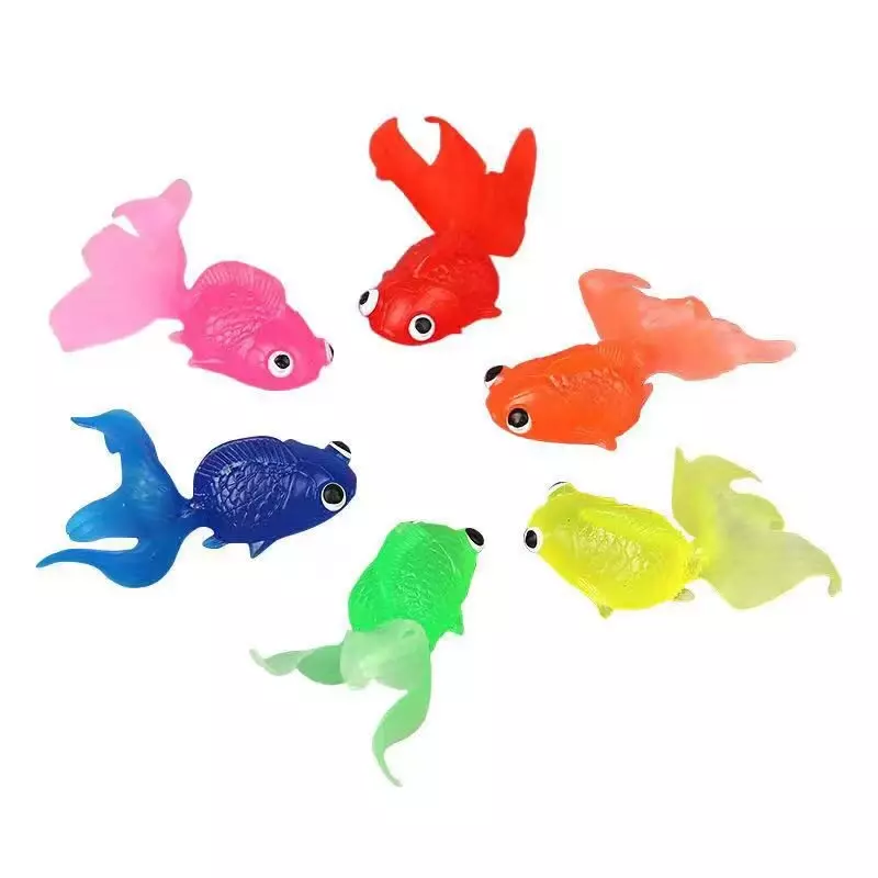1PC Colorido Simulação Goldfish Modelo Soft Rubber Baby Bath Toys Kids Gift Fun Water Play Natação Praia Toy Para Crianças