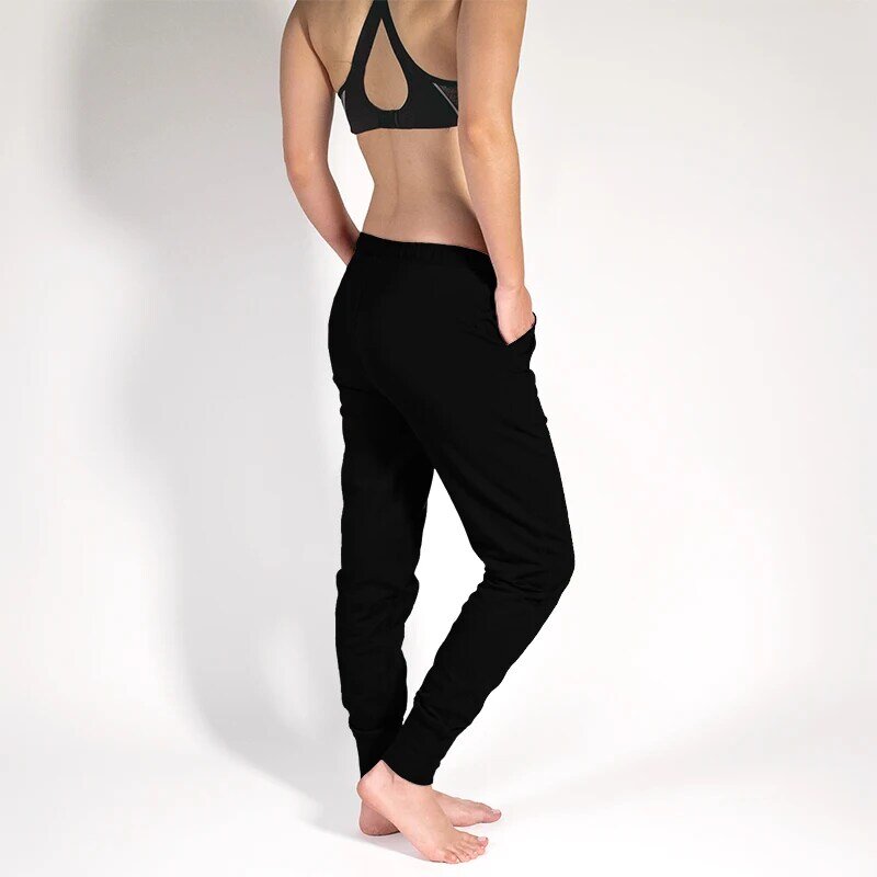 LETSFIND Women Jogger Solid Black mają kieszonkowe spodnie haremowe Fahsion wysokiej jakości miękkie wygodne Streetwear