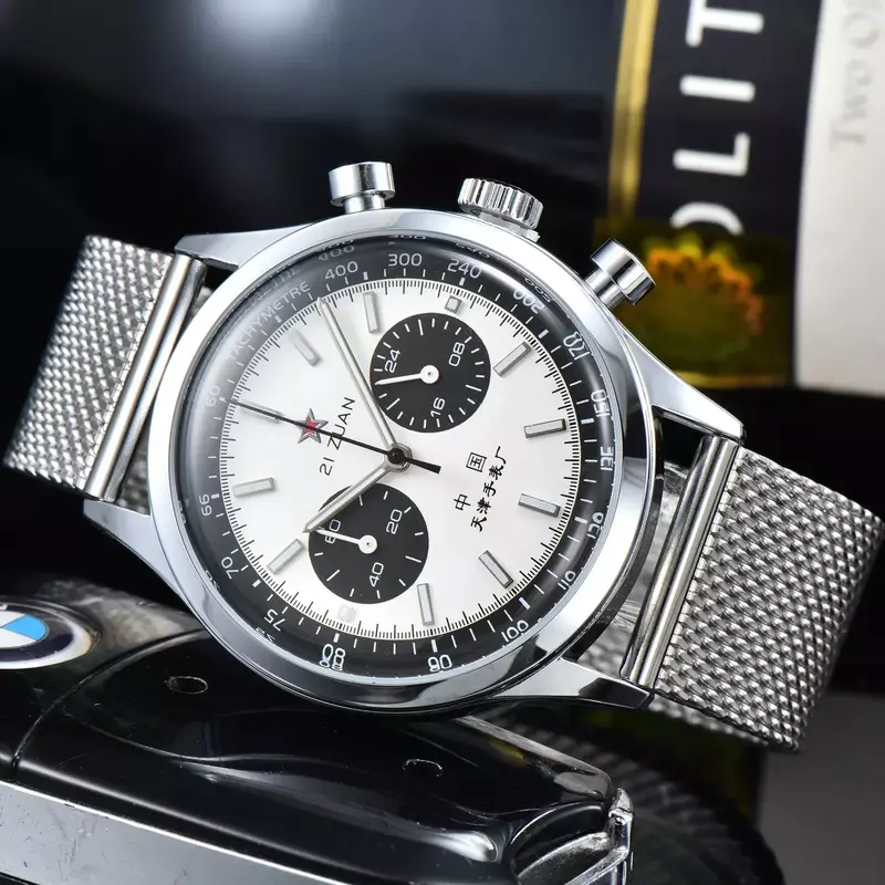 Relógio de pulso automático de aço completo masculino, relógios esportivos de luxo masculino, alta qualidade, quartzo empresarial, relógios AAA, relógio gaivota