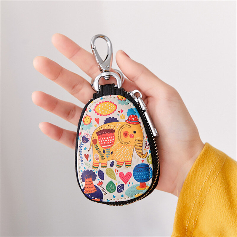 Fashion Cartoon Women Key Bag Girl Students Leather Key Wallets Key Case For Car Key Chains Cover New Lovely Key Holder Purse