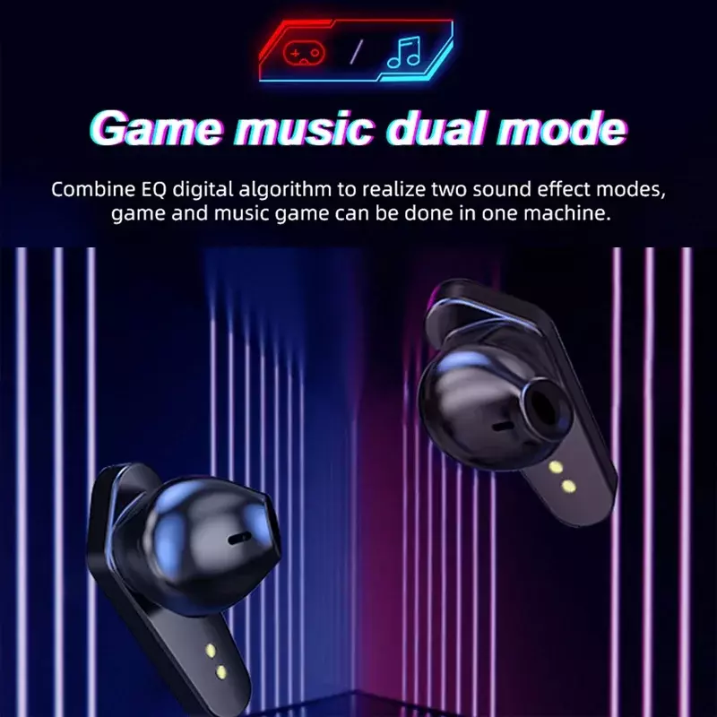 X15 TWS Gaming Earbuds com Microfone, Sem Fio, Fone de Ouvido Bluetooth, Baixo Áudio, Posicionamento do Som, Estéreo 9D, Música, HiFi Headset for Gamer
