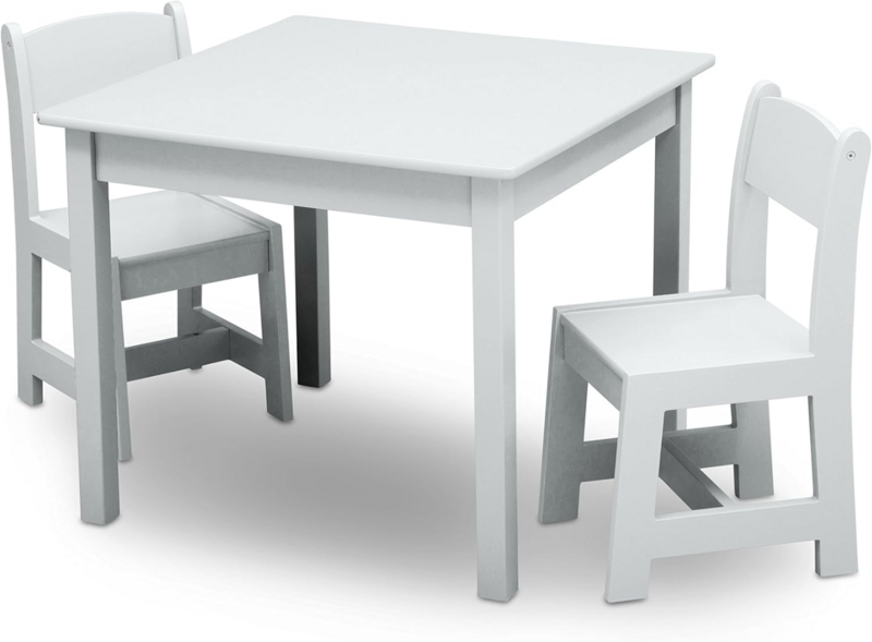 MySize-Juego de mesa y silla de madera para niños, incluidas 2 sillas, Ideal para Artes y manualidades, tiempo de aperitivos, más-Greenguard Gold Certified