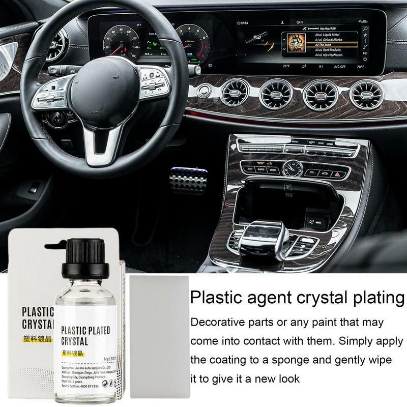 Plástico recondicionado agente de revestimento de cristal, Car Panel Paint Care, Auto Renovador Interior, Peças plásticas Retreading Agent