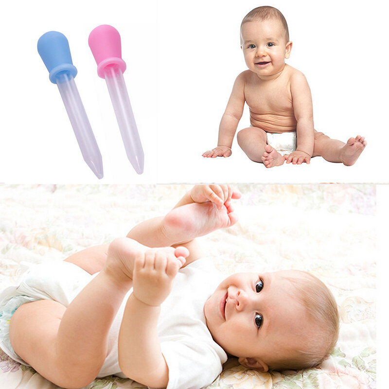 5ML Clear Plastic Pipette Liquid Medicine Dropper 2 Colors for Baby