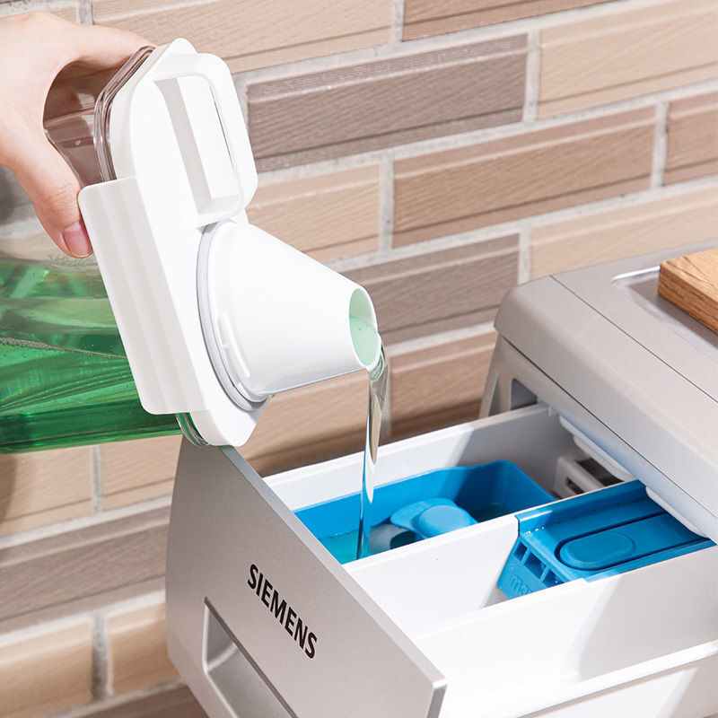 Recipiente claro do pó da lavagem da caixa de armazenamento hermética do detergente da lavanderia com copo de medição frasco plástico multiuso do cereal