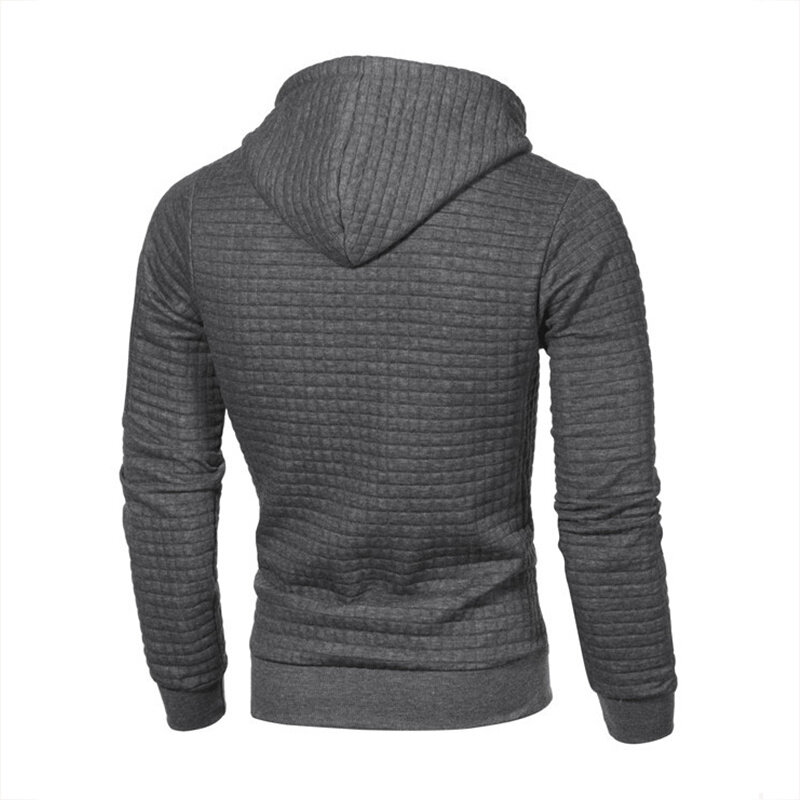 Мужской однотонный пуловер с капюшоном, повседневный облегающий теплый свитер, Осень-зима 2024