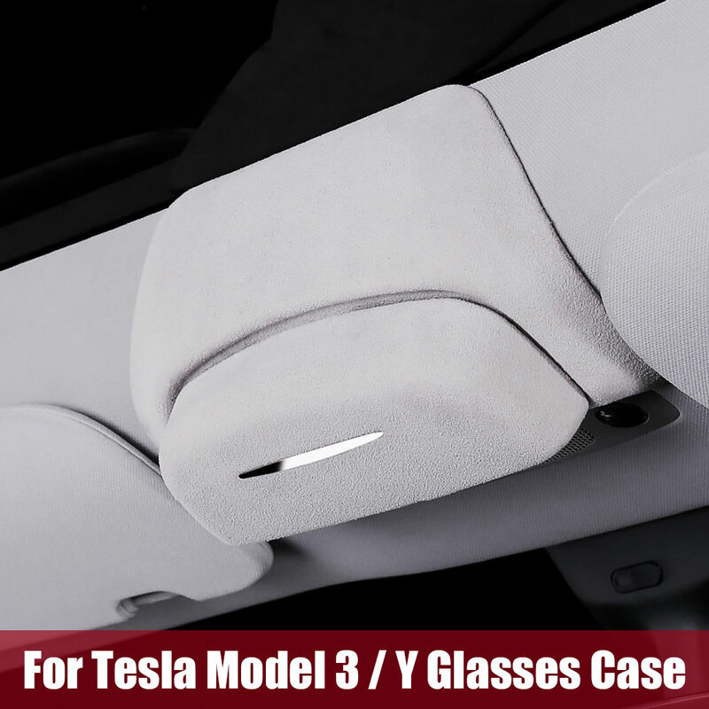 Car Sunshade Sun Glasses Case Holder Clip ModelY Model3 Sunglasses Storage Box for Tesla Model 3 Y 2019-202
