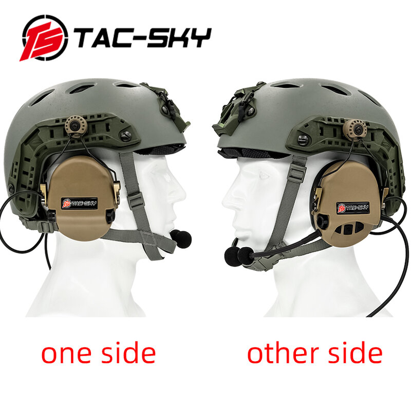 Ts TAC-SKY arc track capacete tático montar captador de cancelamento de ruído sordin caça tiro earmuffs de silicone fones de ouvido