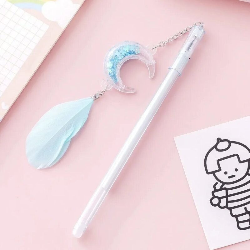 36 Pcs Wholesale High Beauty Pen Moon Feather Neutral Pen Cute and Beautiful Girl Heart Kawaii School Supplies