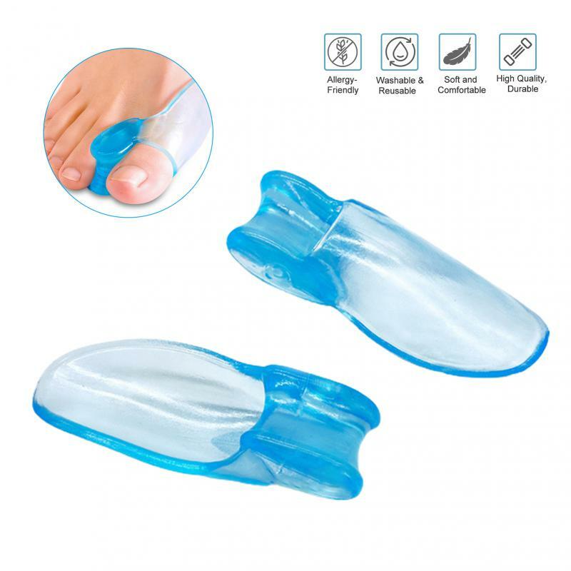 Corretor transparente do polegar azul, Separador macio do toe do gel do silicone, Espaçadores dos pés, Ferramenta do cuidado do pé