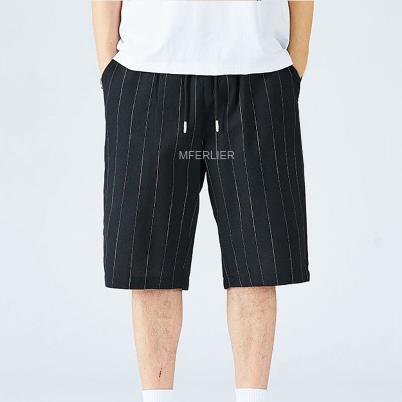 Pantalones cortos a rayas para hombre, Shorts de talla grande 6XL, cintura 130cm 5XL, Verano