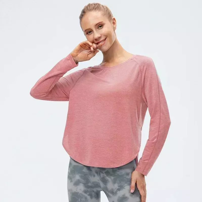 Zitrone Yoga Langarm Top Frauen Fitness Shirt Damen bekleidung Top atmungsaktive Outdoor Jogging Workout Blusen Sportswear T-Shirt