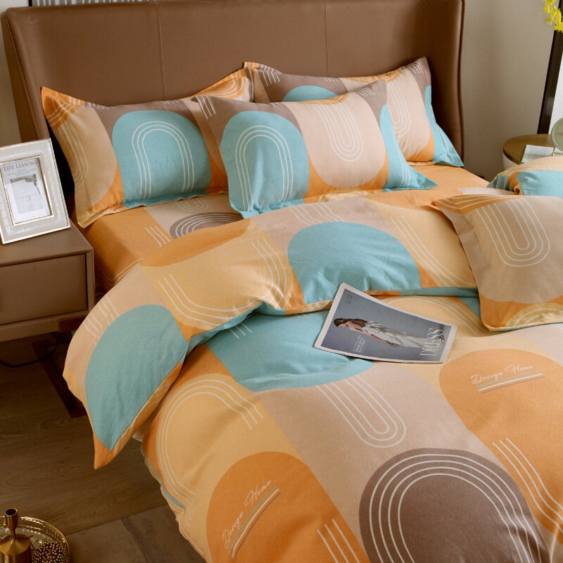 Engrossado Lixado Conjunto de cama Tecido, cama de algodão quente, Outono e Inverno, 4 peças