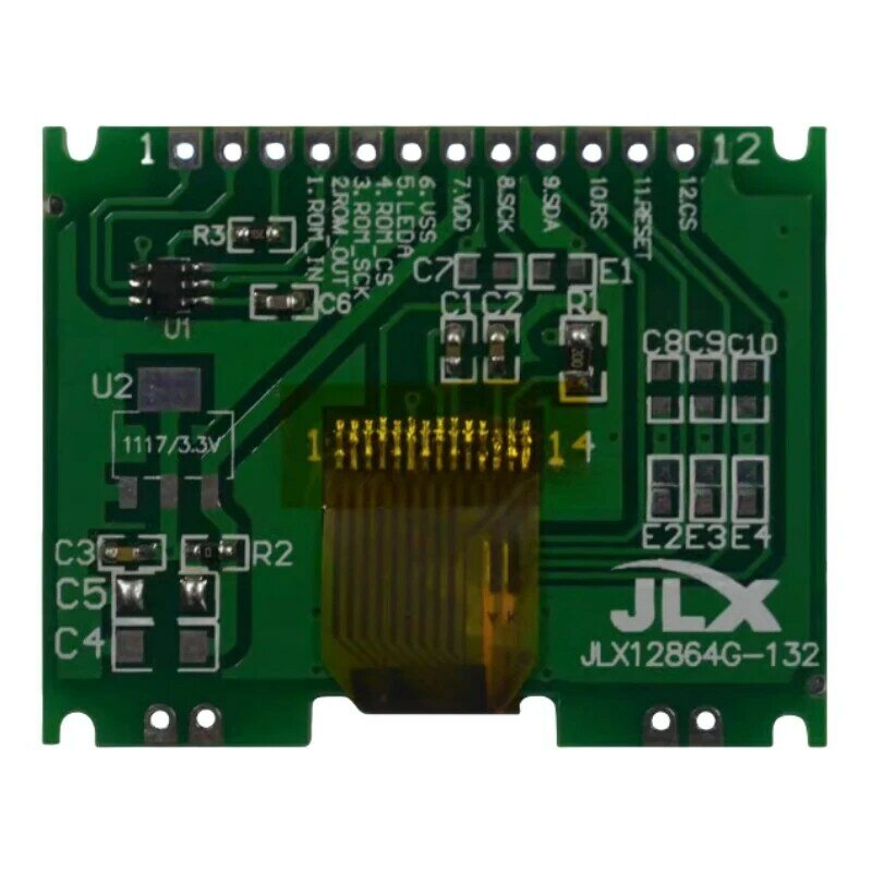 JLX12864G-132-P Lcd Module 12864 Dot Matrix Lcd-Scherm 3V/5V Optioneel, Seriële Interface