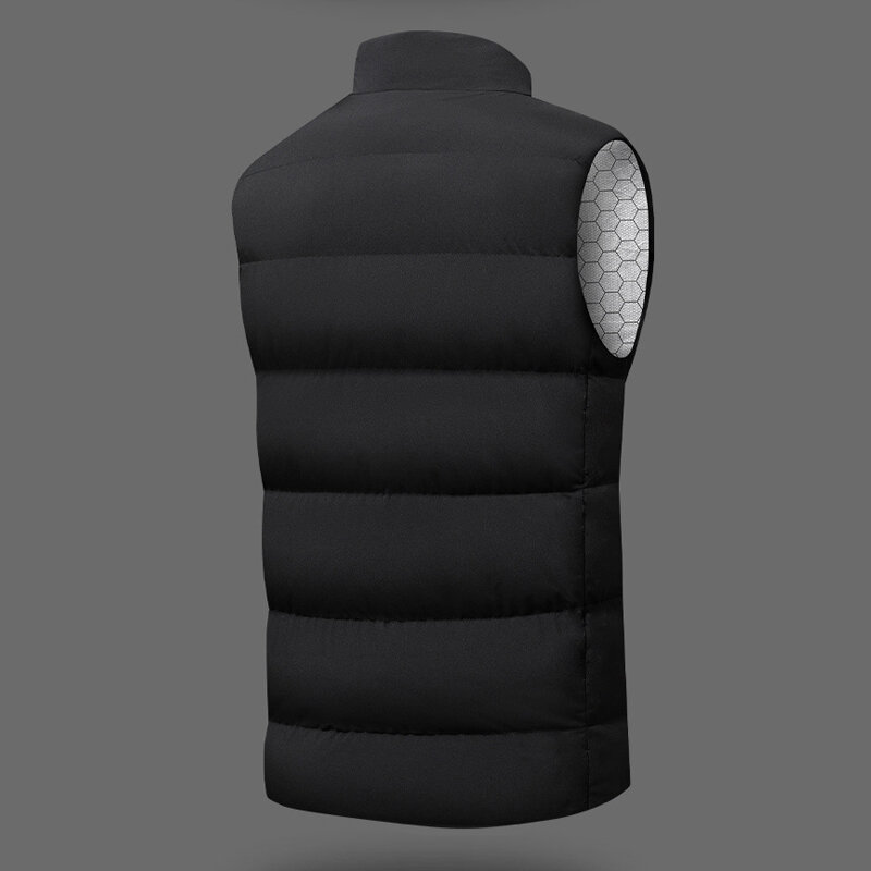 Heated Jacket Men USB Infrared Heating Waistcoat Male Winter Electric Warm Vest For Sports Hiking Oversized 4XL