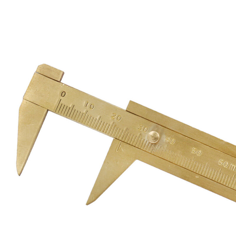 Kaliper kuningan portabel, alat pengukur Vernier tembaga tunggal/dua skala 60/80/100mm untuk pertukangan pengujian alat Manual 1 buah