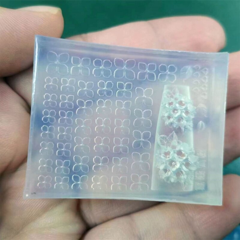 3D Khắc Khuôn Silicon Móng Dập Hoa Văn Móng Tay stencils DIY Dụng Cụ Làm Móng Tay 264E