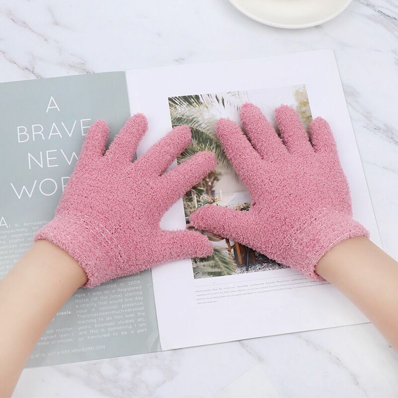 Hot Sale Cartoon Baby Lovely Boys Girls Candy Color Kids Gloves Coral Plush Mittens Full Fingers