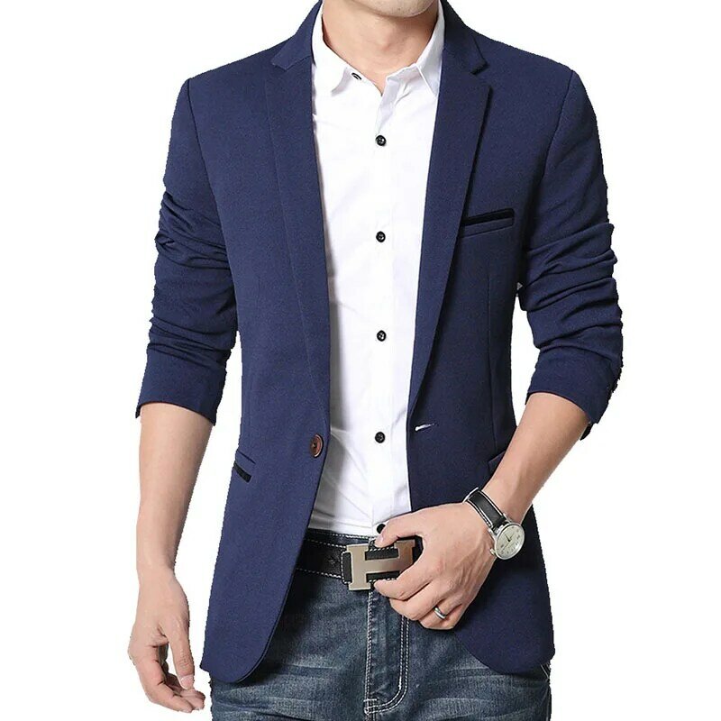 Blazer Casual da uomo di marca 2023 autunno New Fashion Slim Business Suit Coat Gentleman abbigliamento da uomo di alta qualità Homme M ~ 5XL
