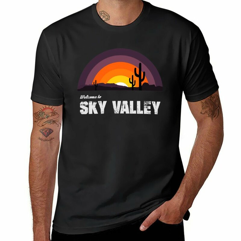 Футболка мужская быстросохнущая с принтом животных, быстросохнущая рубашка с принтом «Добро пожаловать в Sky Valley», одежда для мальчиков