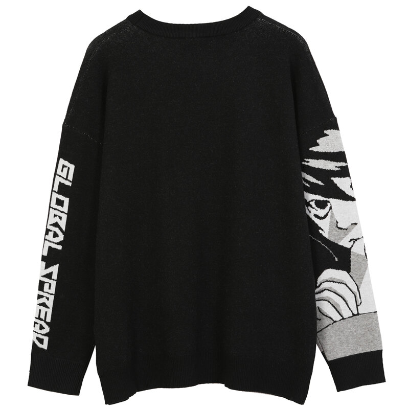 Mens Hip Hop Streetwear Harajuku Sweater Vintage Japanese Style Anime Girl Knitted 2023 Cotton Pullover Sweaters Male
