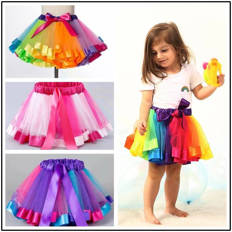 Falda de tutú rosa brillante para niños y niñas, ropa para el día del bebé, vestido de baile de princesa, faldas kawaii para fiesta de cumpleaños