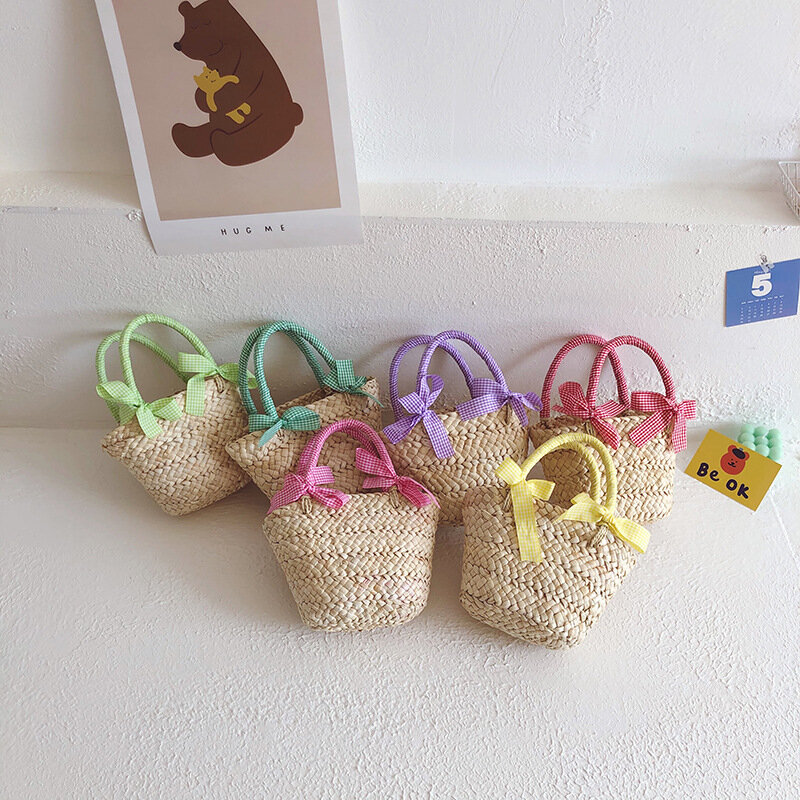 Children Handbags Purses and Handbag Mother Kids Bags for Girl Woven Beach Bag Mini Tote Bag Shopping Bag Сумка Женская Bolsa