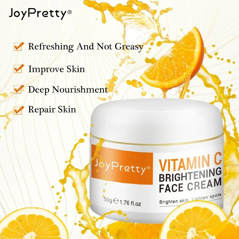 Vitamin C untuk krim wajah, pigmen penghilang bintik hitam, Krim Wajah mencerahkan produk perawatan kulit kesehatan kecantikan