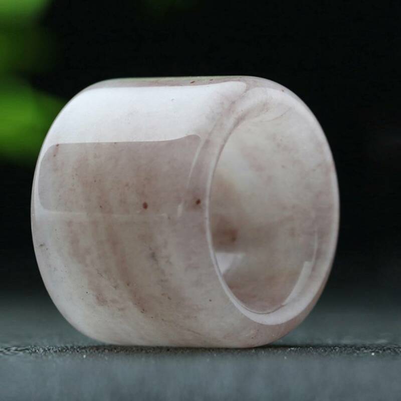 Hetian Golden Silk Jade Ring Natural Stone Men Wrench Thumb Rings Vintage Charms Jewelry