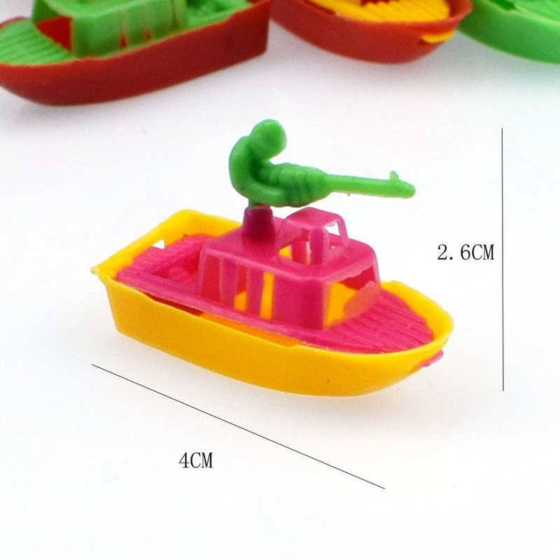 Мини-модель пластиковой лодки 20 шт., модель боевой лодки, игрушка для детей, малышей (разные цвета)