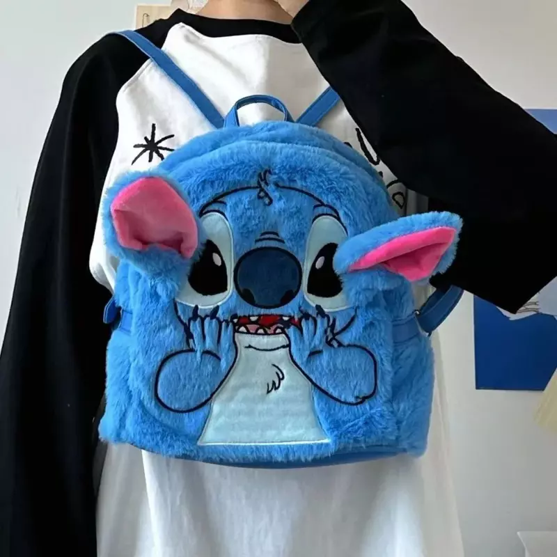 Anime Lilo & Stitch Cartoon Plush Backpack Cute Doll Student Schoolbag Children Outdoor Shoulder Bag for Kids Boys and Girl Bags