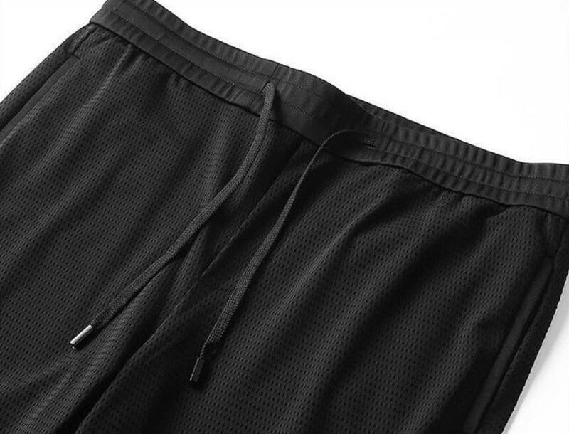 Letnie męskie oddychające spodnie lodowy jedwab duży rozmiar 7XL 8XL 9XL 10XL 150kg plus rozmiar spodnie do domu spodnie z dziurą sportowe elastyczne spodnie