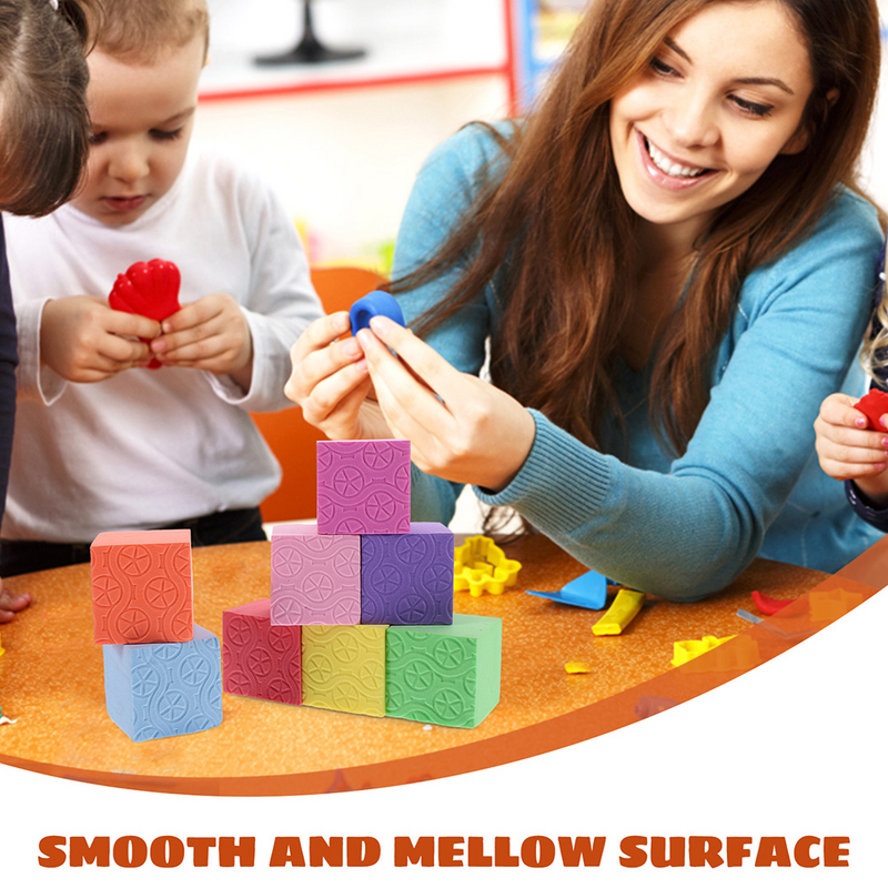 50 buah blok bangunan kubus alat bantu mengajar mainan untuk anak-anak menghitung busa warna-warni kecil