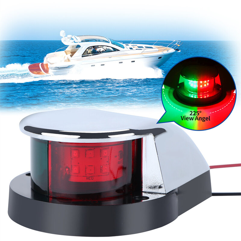Enquêter de voile de navigation à LED, feu de bateau rouge et vert