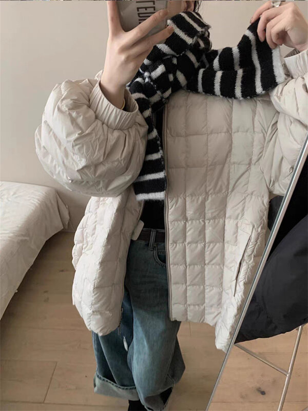 Giacca in cotone color albicocca di fascia alta in stile coreano per abbigliamento invernale da donna, nuova giacca in cotone sottile piccola e Super bella 20