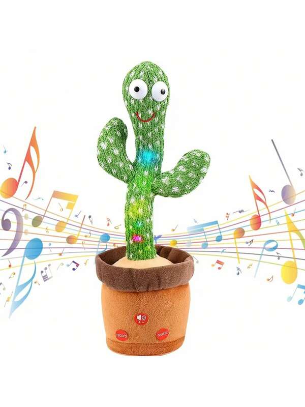 1 sztuka tańczących gadających kaktusów dla chłopców i dziewczynek, śpiewających naśladujących nagranie powtarzające to, co mówisz słoneczny kaktus Plus