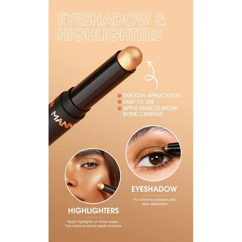 Glitter Eyeshadow Pearl Shimmering Cream Eyeshadow Crayon Smooth Long Lasting Waterproof Brightener Highlighting