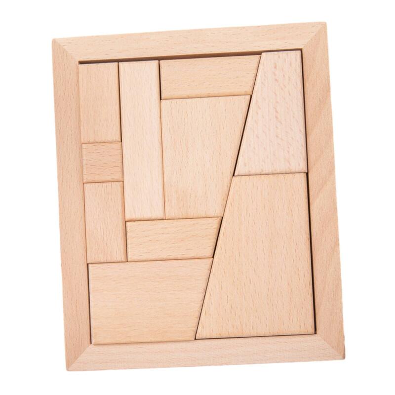 Puzzle Tangram de madeira geométrica, puzzles portáteis, jogos para adultos, brinquedos montessorianos para crianças, meninas e meninos