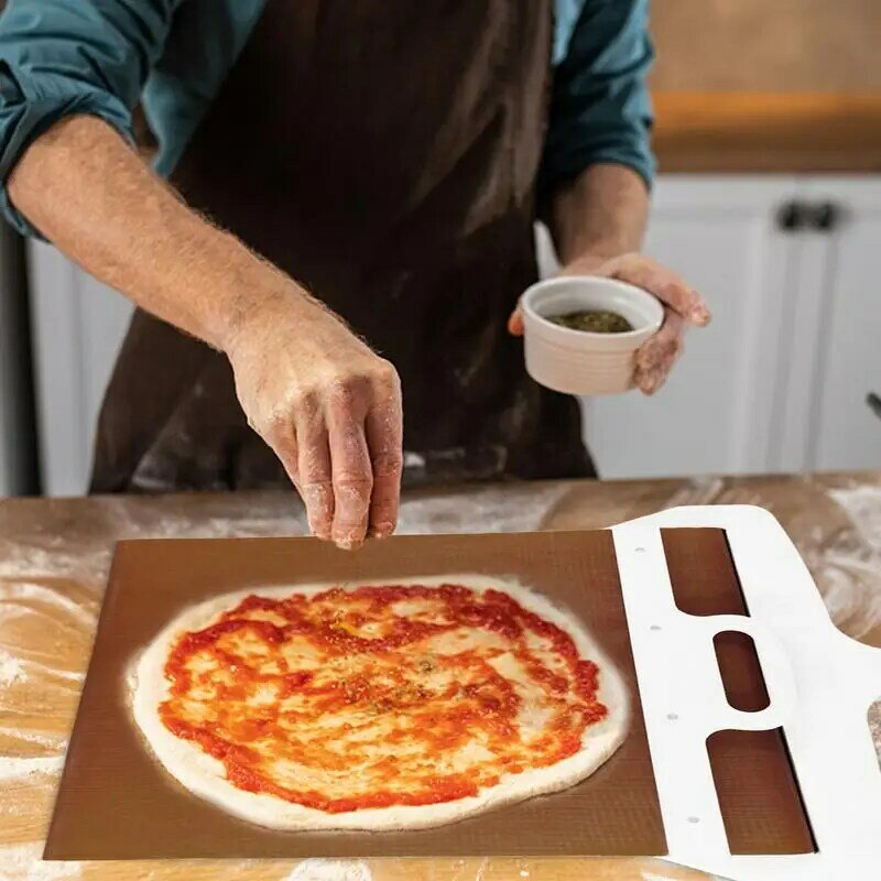 مجرفة بيتزا منزلقة خشبية محمولة ، مقشر بيتزا ، مجداف ملعقة مع مقبض ، لوازم الخبز ، أدوات المطبخ ، 30 × 50 سم