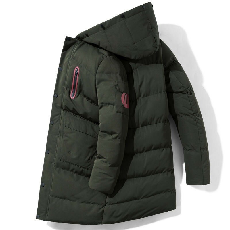 2023 autunno e inverno nuova tendenza della moda lunga giacca imbottita in cotone con cappuccio da uomo Casual sciolto spesso caldo cappotto di alta qualità M-3XL
