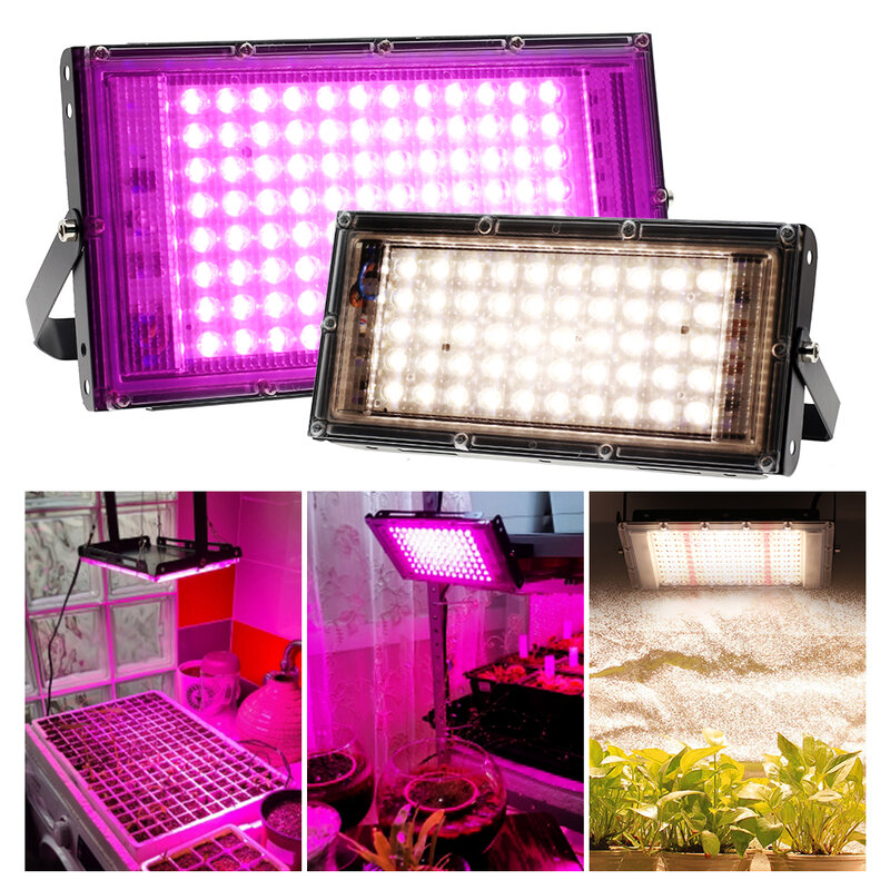 Phytolamp-oświetlenie LED do uprawy roślin, 220V, pełne spektrum, 50W/100W/300W, wodoodporna lampa do uprawy roślin, namiot szklarniowy