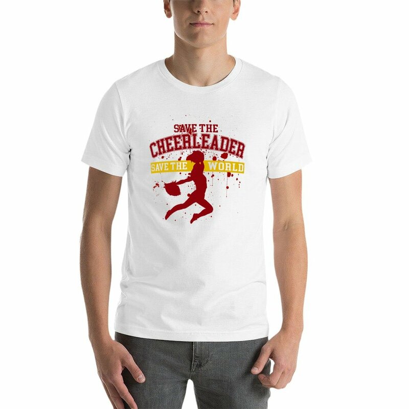 T-shirt Save the Cheerleader pour hommes, vêtements vintage, imprimé animal, Save the World