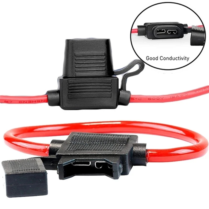 5/10pcs  Car Fuse Holder Mini Blade Adapter Splash-proof Box in Line  Cutoff Switch Socket 12V 30A Car Waterproof Fuse Socket
