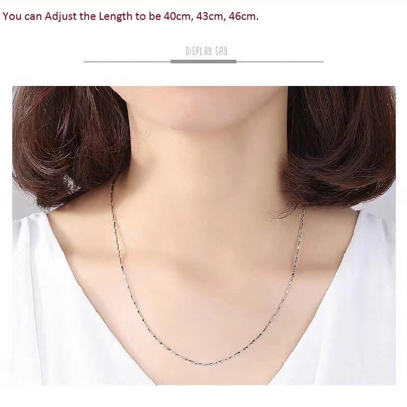 Kalung Sederhana perak 999 Premium rantai leher polos perhiasan DIY membuat pasokan berkilau berlian berbentuk rantai dapat disesuaikan sehari-hari
