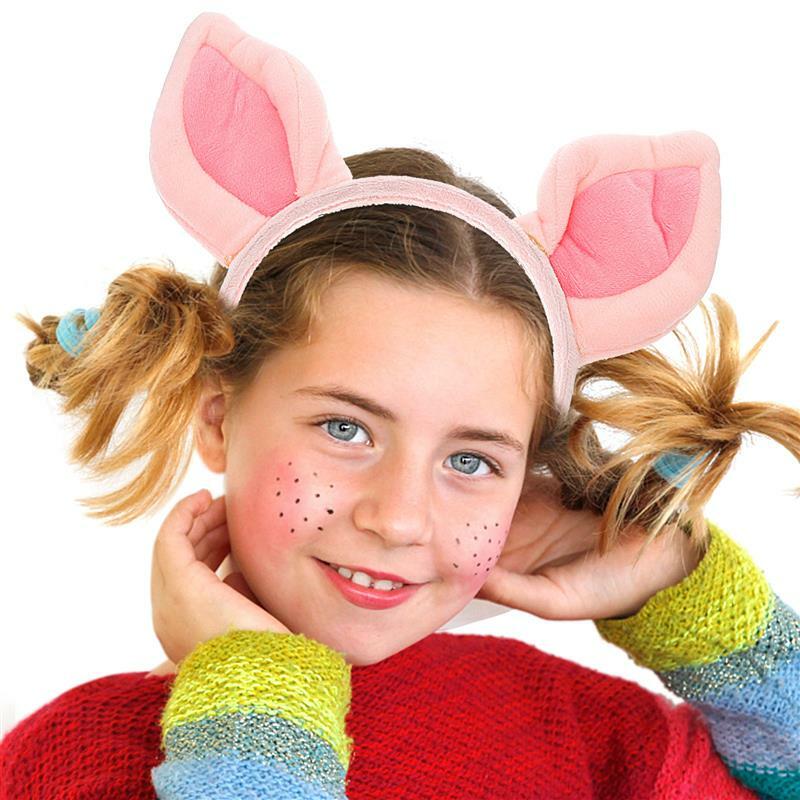 Ободок с супер свиными ушками для Хэллоуина, животные, косплей, розовый щенок, уши, головные уборы, нарядное платье, искусственные волосы (розовый)